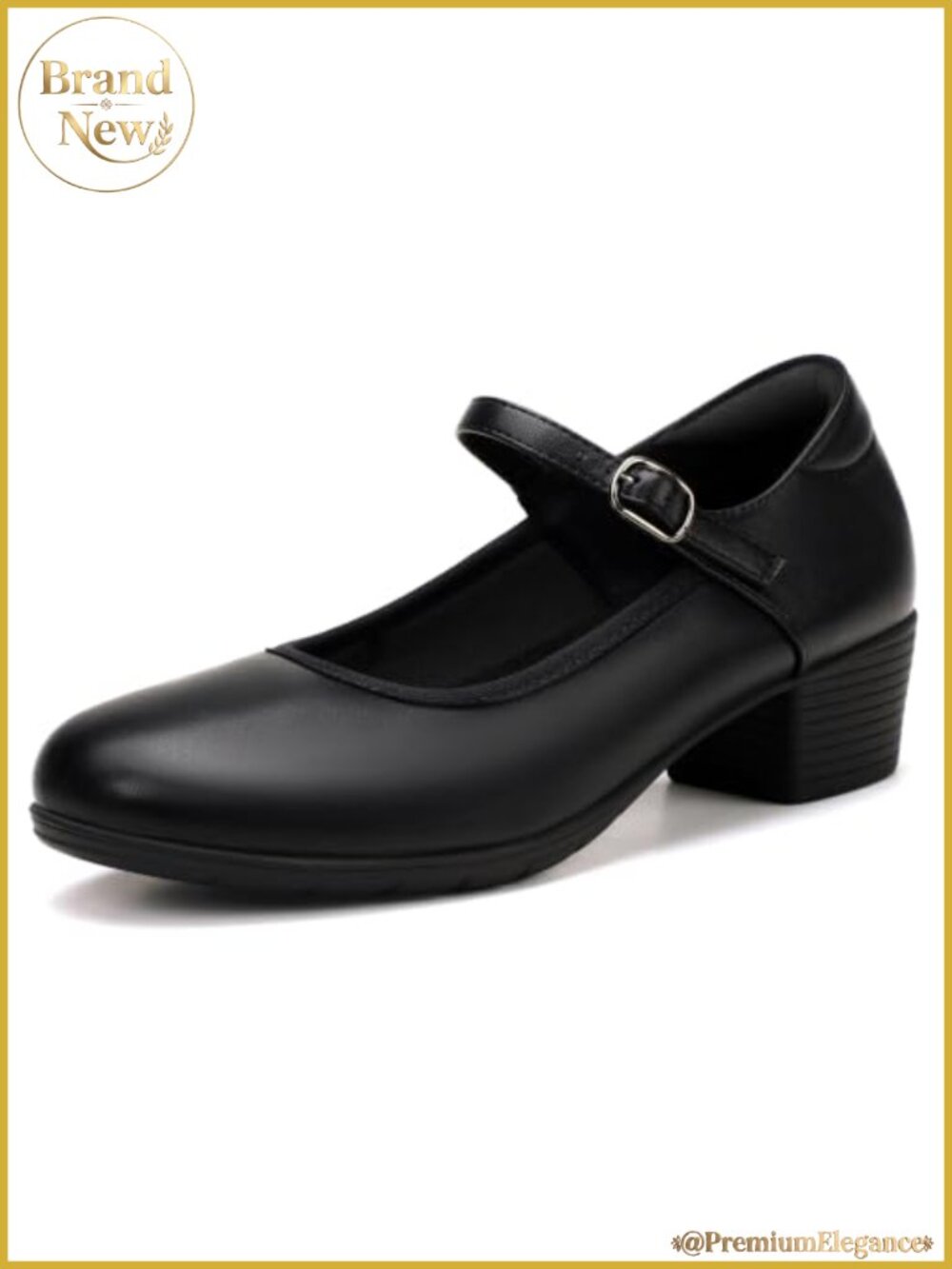 Mary Jane Heels Women Closed Toe Low Block Dress Pumps